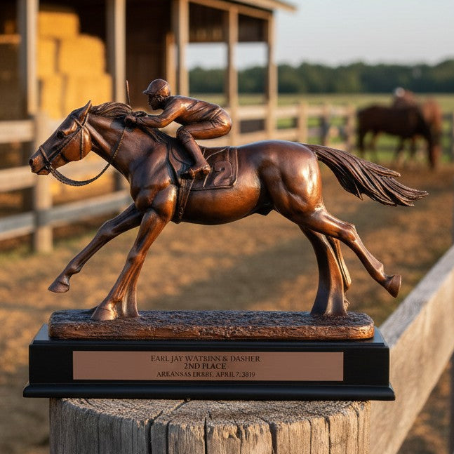 Bronze Horse Racing Win Trophy
