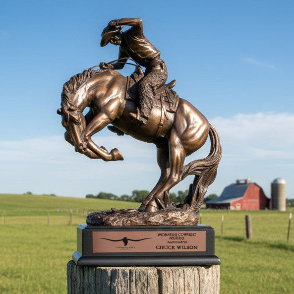 Cowboy Riding Bucking Horse Trophy
