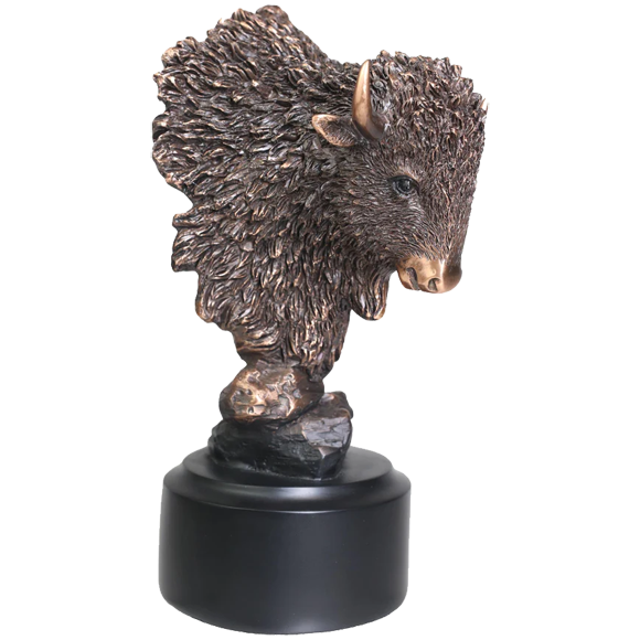 Bronze Buffalo Head Trophy small