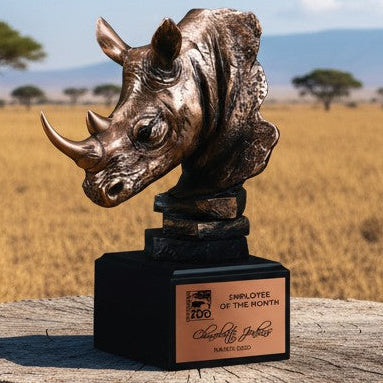 Bronze Rhinoceros Head Trophy