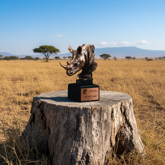 Bronze Rhinoceros Head Trophy