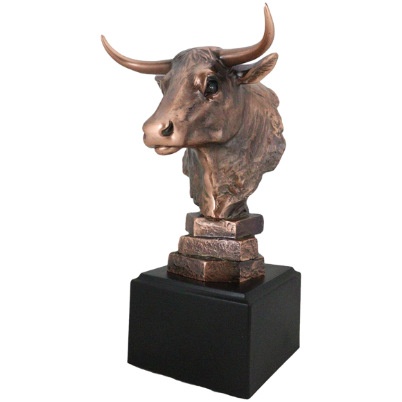 Bronze Bull Head Trophy
