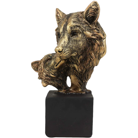 Double Wolf Heads Trophy