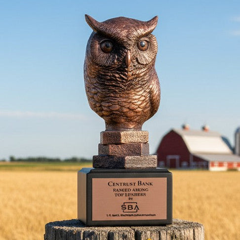 Owl Head Statue Trophy