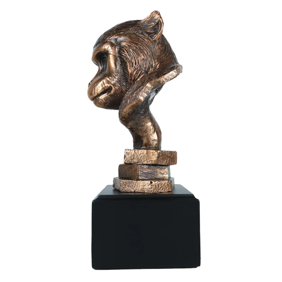Monkey Head Statue Trophy