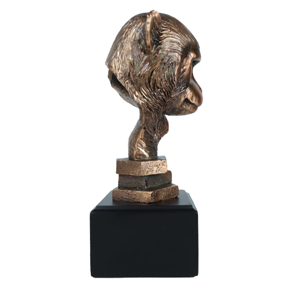 Monkey Head Statue Trophy